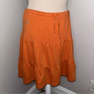 Lacoste NEW apricot orange tiered pique cotton skirt size 38 6